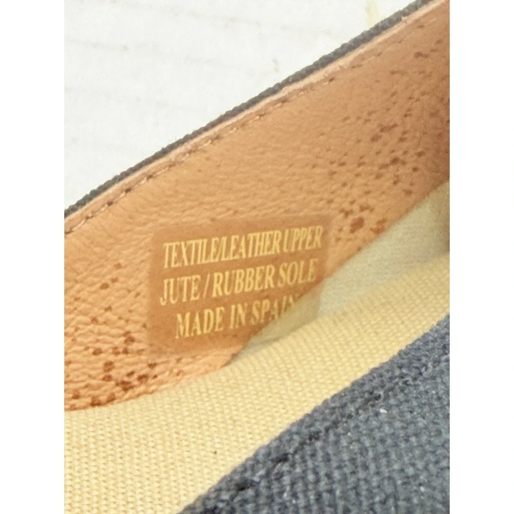 Brooks Brothers Womens US 7.5 Black Canvas Espadrille Wedge Ankle Strap